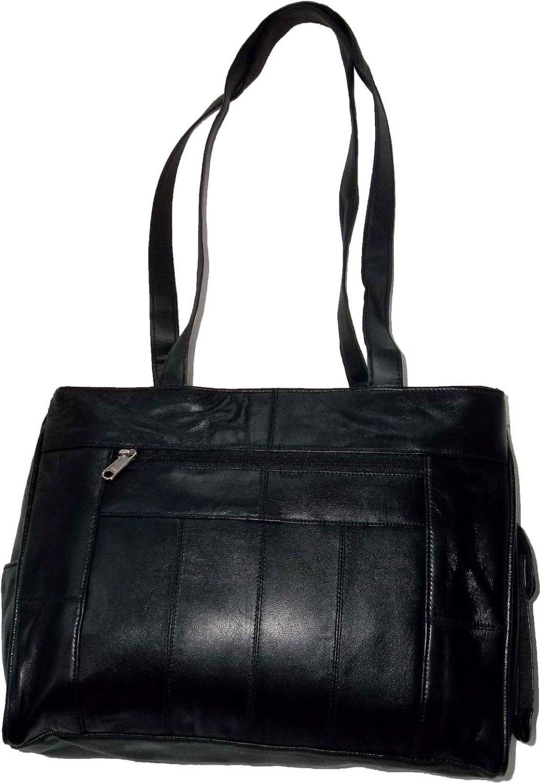 Women's leather tote bag purse new carry on bag black leather shopping tote bag - Image 9