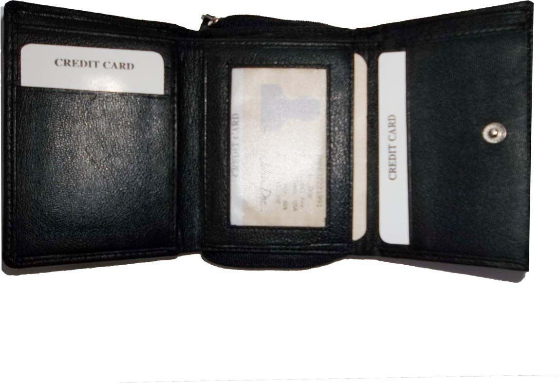 Women's wallet leather brown small billfold 6 card 2 IDs windows change purse #1 - Image 5