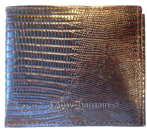 Woven Printed Leather man's bi fold wallet 2 bill pockets 8 card 1 ID - Image 3