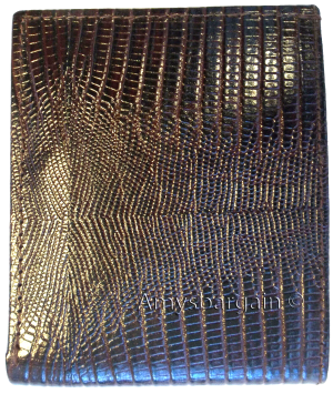 Woven Printed Leather man's bi fold wallet 2 bill pockets 8 card 1 ID - Image 4