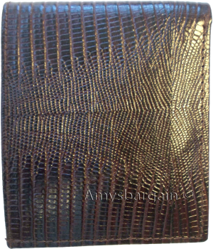 Woven Printed Leather man's bi fold wallet 2 bill pockets 8 card 1 ID - Image 5