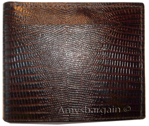 Woven Printed Leather man's bi fold wallet 2 bill pockets 8 card 1 ID - Image 6