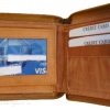 Zip around Leather Wallet Unbranded Tan billfold wallet 8 card spaces 2 Bifold
