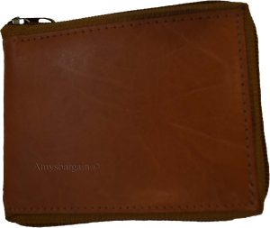 Zip around Leather Wallet Unbranded Tan billfold wallet 8 card spaces 2 Bifold - Image 9