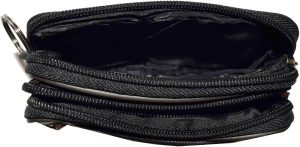 belt bag small leather men's mini belt bag Black looped bag mini zip belt bag - Image 10