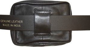 belt bag small leather men's mini belt bag Black looped bag mini zip belt bag - Image 11