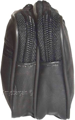 belt bag small leather men's mini belt bag Black looped bag mini zip belt bag - Image 6