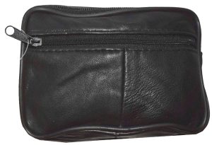 belt bag small leather men's mini belt bag Black looped bag mini zip belt bag - Image 8