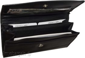 leather checkbook wallet compact wallet cards change bills black wallets bn.