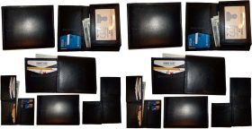 lot of 12 new style trifold leather man’s black wallet 7 credit cards ID case