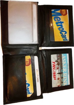 lot of 2 men's bi fold leather wallet brown 12 cards 2 id billfold wallet br new - Image 10