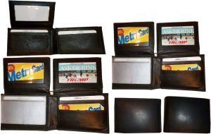 lot of 2 men's bi fold leather wallet brown 12 cards 2 id billfold wallet br new - Image 5