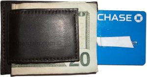 lot of 2 new lambskin leather money clip magnetic money clip leather case - Image 11