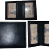 lot of 2 new slim leather credit card id card picture holder 2 id window new
