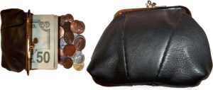 lot of 2 new women's leather change purse coin bag wallet bag hand coin case bn