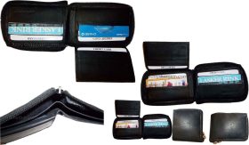 lot of 6 new zip around men's leather wallet new black wallet 9 credit + ID card