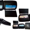 lot of 6 new zip around men's leather wallet new black wallet 9 credit + ID card