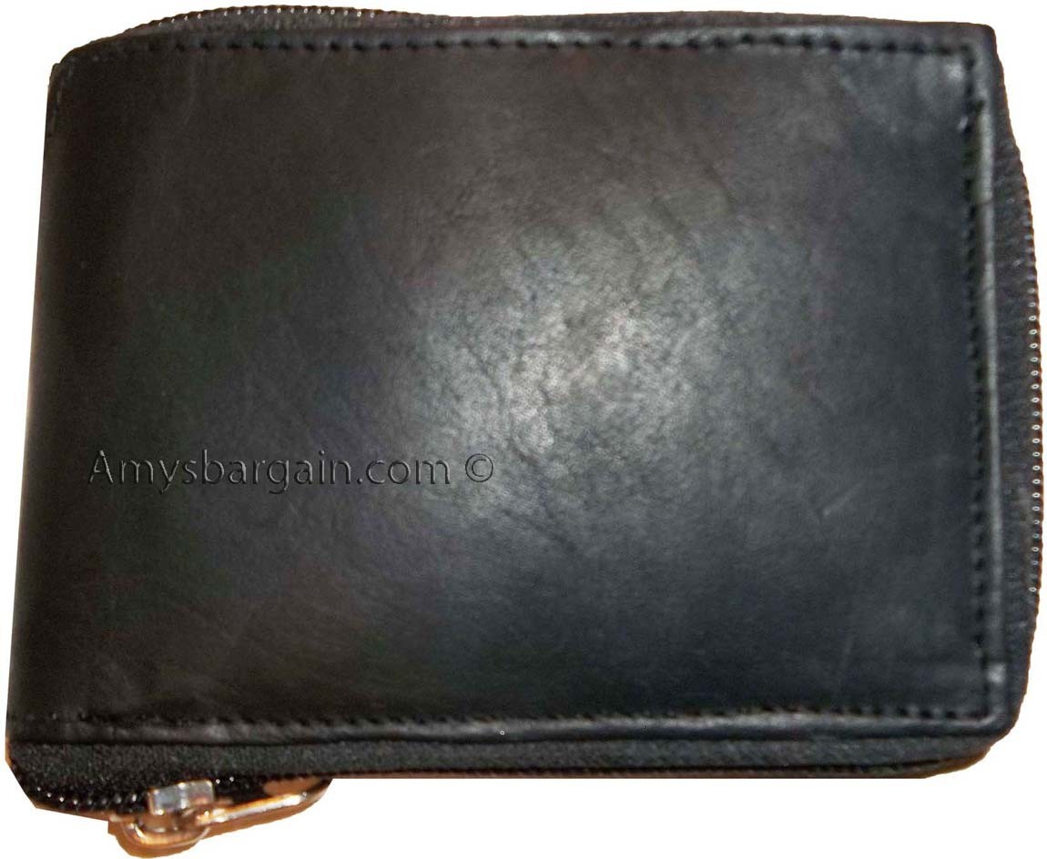 lot of 6 new zip around men's leather wallet new black wallet 9 credit + ID card - Image 4