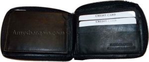 lot of 6 new zip around men's leather wallet new black wallet 9 credit + ID card - Image 8