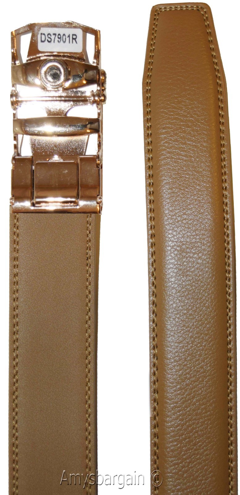 men's belt 36-inch leather dress belt click comfort automatic lock gold eagle - Image 11