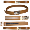 men's belt 36-inch leather dress belt click comfort automatic lock gold eagle