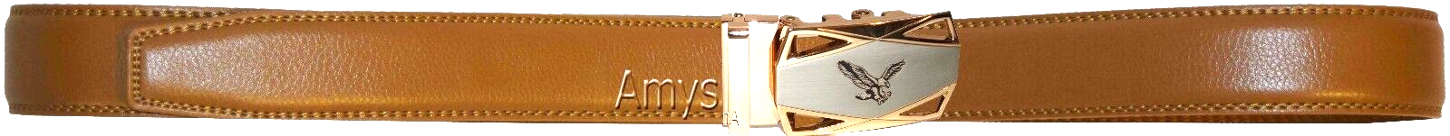 men's belt 36-inch leather dress belt click comfort automatic lock gold eagle - Image 3
