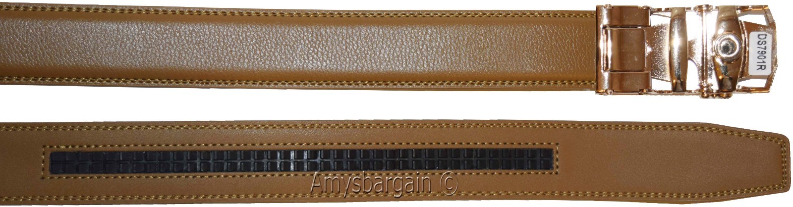 men's belt 36-inch leather dress belt click comfort automatic lock gold eagle - Image 10