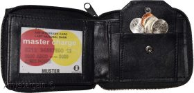 men's zip around leather wallet 6 credit card id coin case bill slots  bn wallet