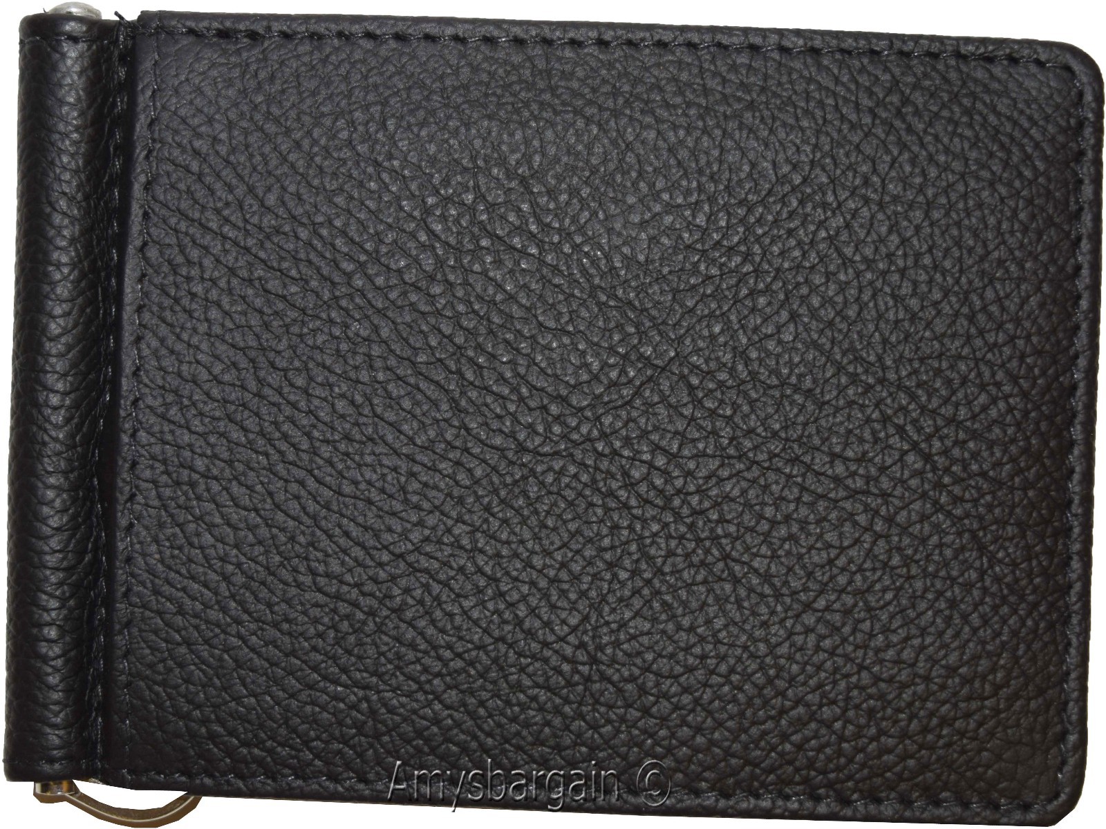 money clip natural grain leather money clip 6 credit cards bills money holder - Image 11