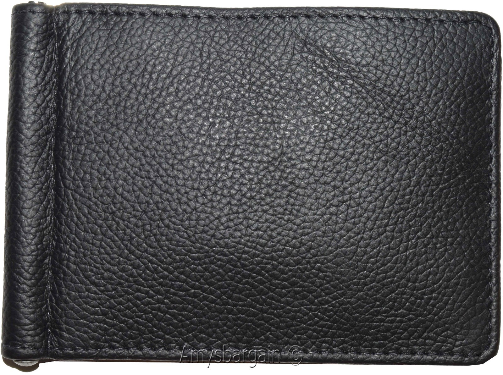 money clip natural grain leather money clip 6 credit cards bills money holder - Image 4