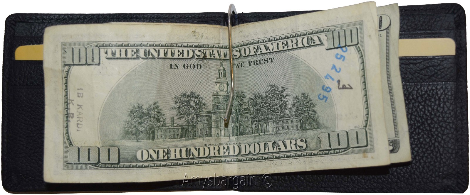 money clip natural grain leather money clip 6 credit cards bills money holder - Image 5