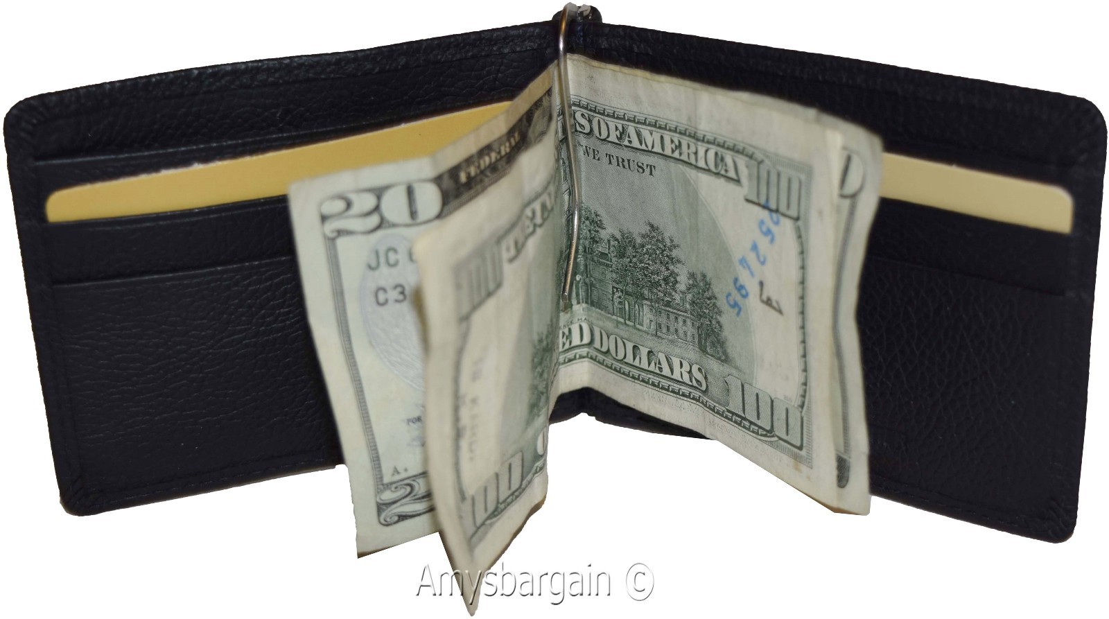 money clip natural grain leather money clip 6 credit cards bills money holder - Image 6