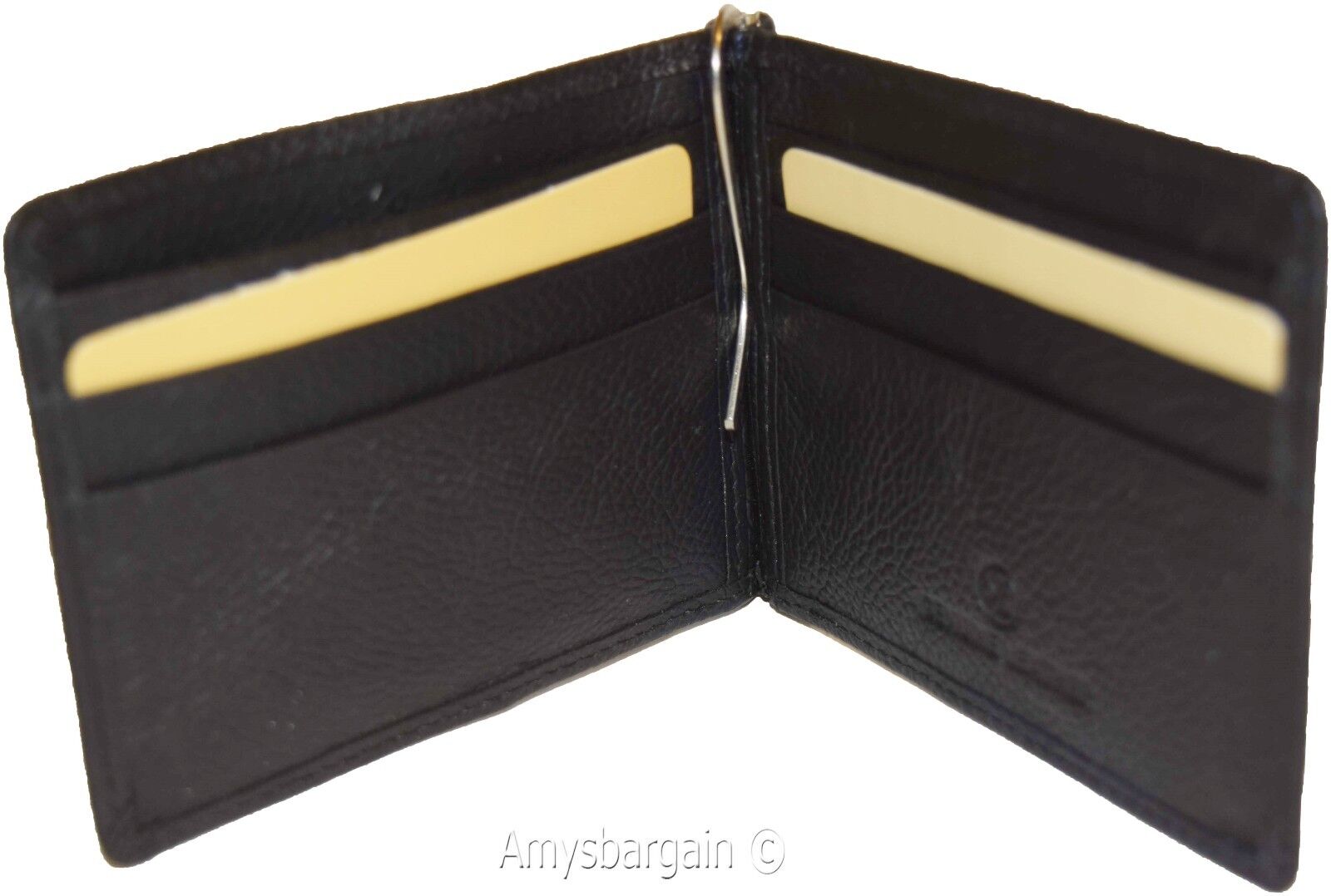 money clip natural grain leather money clip 6 credit cards bills money holder - Image 7