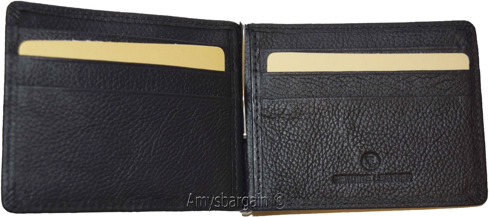 money clip natural grain leather money clip 6 credit cards bills money holder - Image 8