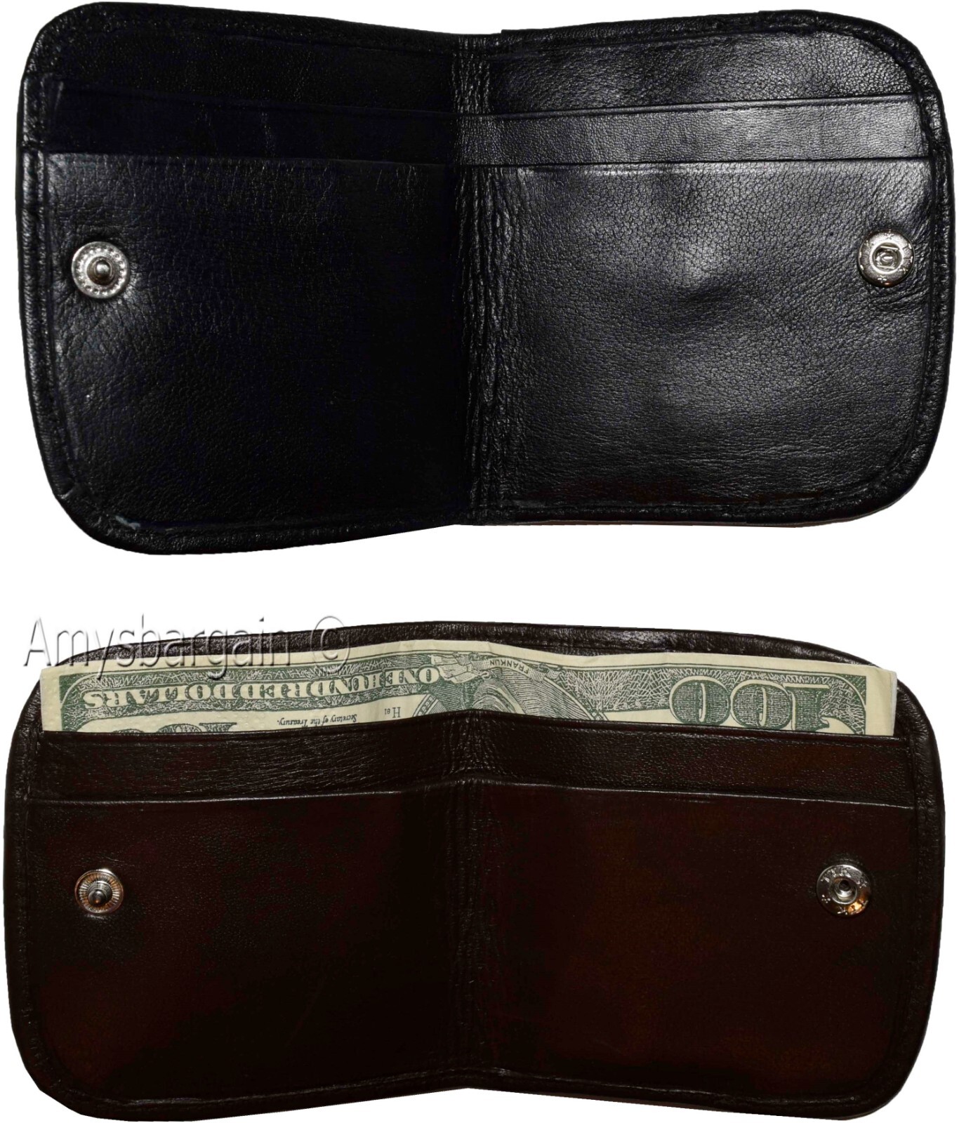 small leather wallet black/brown change purse small coin case new wallet - Image 4