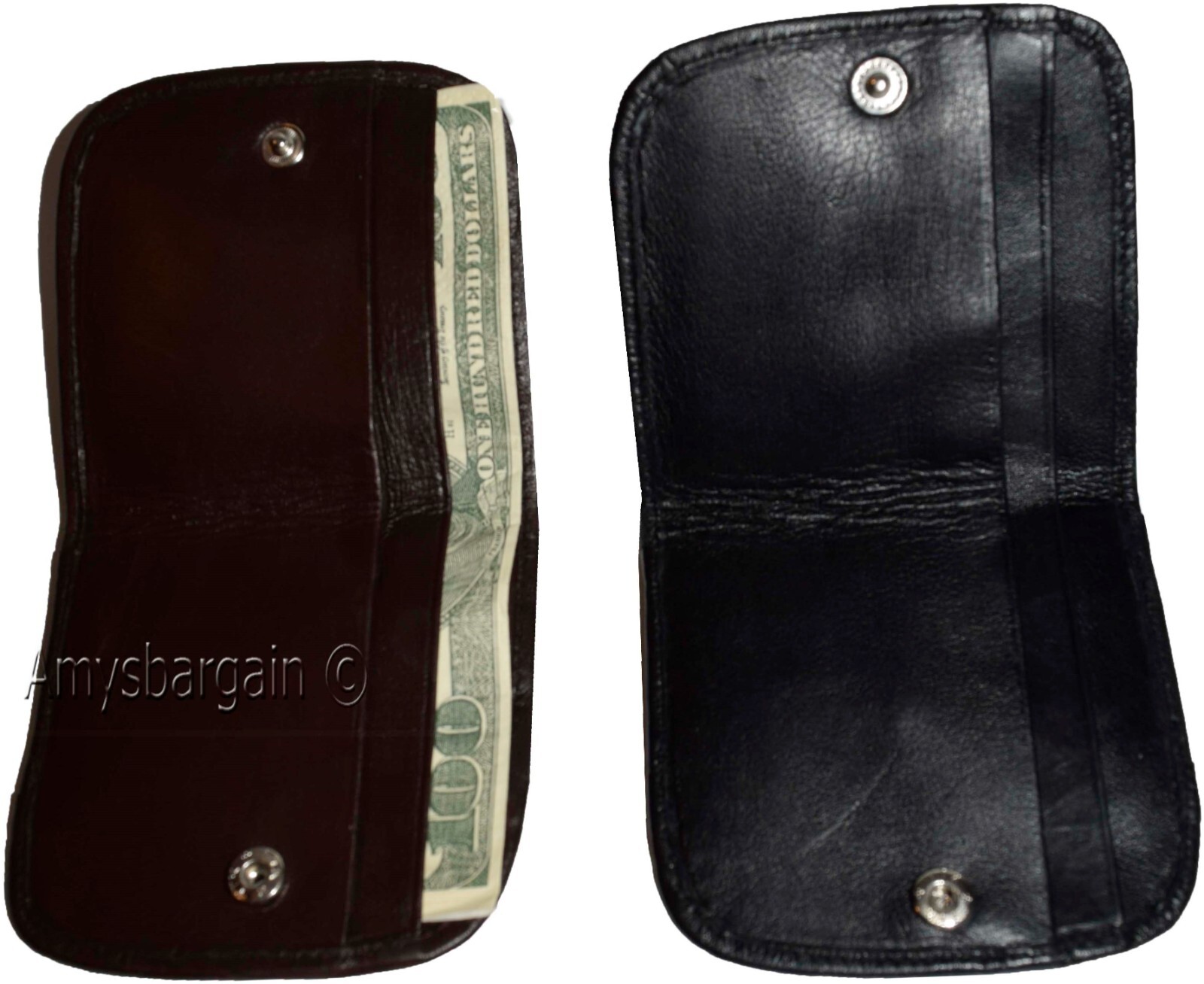 small leather wallet black/brown change purse small coin case new wallet - Image 5