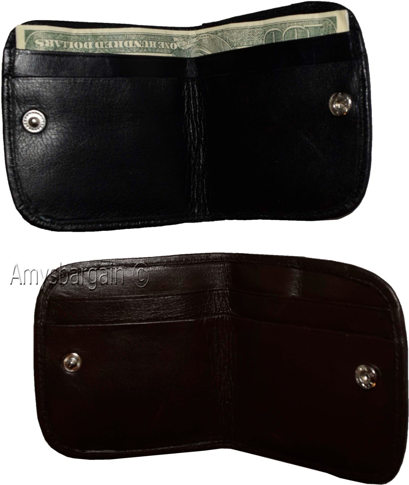 small leather wallet black/brown change purse small coin case new wallet - Image 6