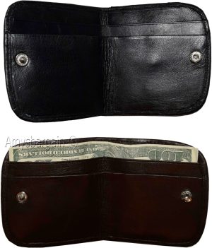 small leather wallet black/brown change purse small coin case new wallet - Image 4