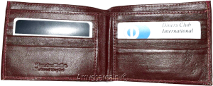 thin men's leather wallet 8 card slots 2 bill spaces thin bifold men's wallet - Image 3