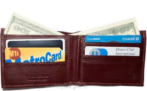 thin men's leather wallet 8 card slots 2 bill spaces thin bifold men's wallet - Image 5