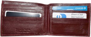 thin men's leather wallet 8 card slots 2 bill spaces thin bifold men's wallet - Image 9