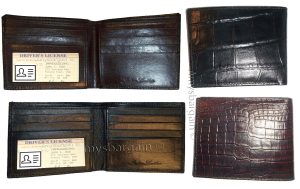 2 New Crocodile Skin Printed Leather man's bi fold wallet 2 bill slots 6 card ID - Image 13