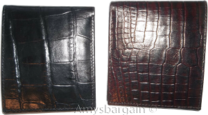 2 New Crocodile Skin Printed Leather man's bi fold wallet 2 bill slots 6 card ID - Image 3