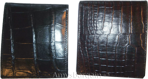 2 New Crocodile Skin Printed Leather man's bi fold wallet 2 bill slots 6 card ID - Image 4