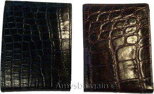 2 New Crocodile Skin Printed Leather man's bi fold wallet 2 bill slots 6 card ID - Image 3