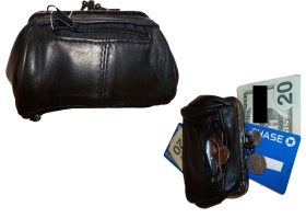 2 New Ladies 2 Sided 2 Pockets Leather Change Purse Coin purse zip coin purse bn