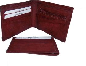 2-in-1 Wine Leather Man's Wallet 9 Card Spaces 2 ID windows 3 bill pockets new