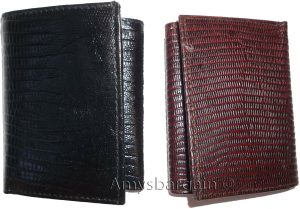 2 new style Lizard Printed Leather Man's Trifold wallet 2 bill slots 9 card ID - Image 3