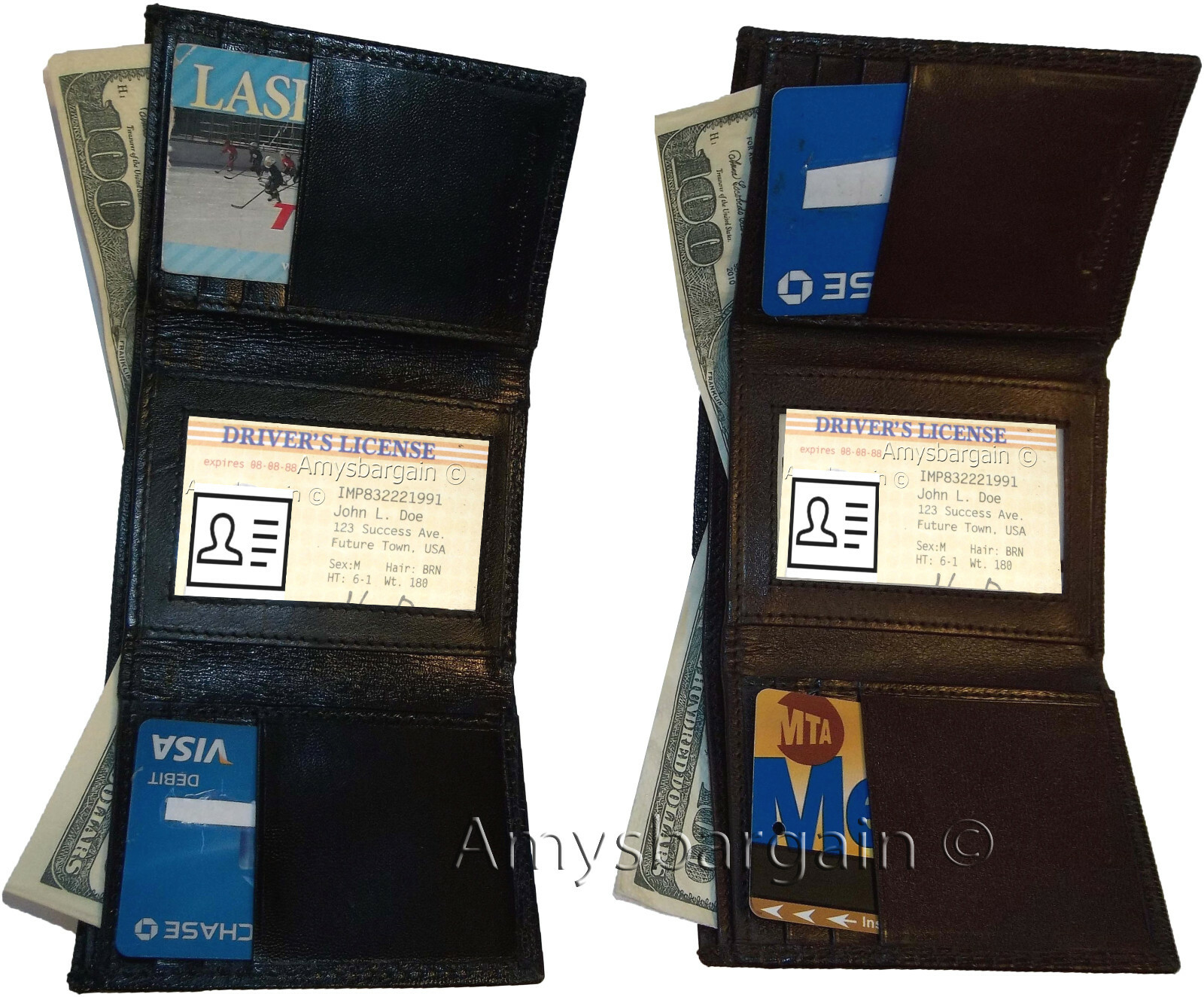 2 new style Lizard Printed Leather Man's Trifold wallet 2 bill slots 9 card ID - Image 11