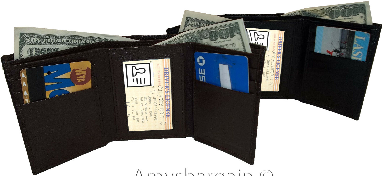 2 new style Lizard Printed Leather Man's Trifold wallet 2 bill slots 9 card ID - Image 9